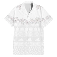 Tokelau White Sunday Family Matching Puletasi and Hawaiian Shirt Polynesian Pattern Gardenia Thunbergia