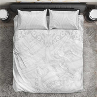 American Samoa White Sunday Bedding Set Lotu Tamaiti Plumeria With Samoan Pattern