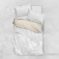 American Samoa White Sunday Bedding Set Lotu Tamaiti Plumeria With Samoan Pattern