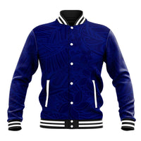 Blue Polynesia Baseball Jacket Polynesian Pattern Mix Plumeria LT14 Unisex Blue - Polynesian Pride