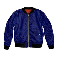 Blue Polynesia Bomber Jacket Polynesian Pattern Mix Plumeria LT14 Unisex Blue - Polynesian Pride