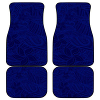 Blue Polynesia Car Mats Polynesian Pattern Mix Plumeria