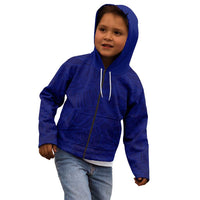 Blue Polynesia Kid Hoodie Polynesian Pattern Mix Plumeria