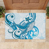 Blue Hawaii Humpback Whale Rubber Doormat Polynesian Tribal Ocean Vibes
