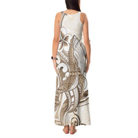 Brown Hawaii Humpback Whale Tank Maxi Dress Polynesian Tribal Ocean Vibes