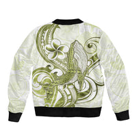 Lime Green Hawaii Bomber Jacket Humpback Whale Tattoo Polynesian Tribal Ocean Vibes LT14 - Polynesian Pride