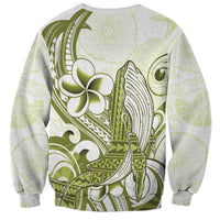 Lime Green Hawaii Sweatshirt Humpback Whale Tattoo Polynesian Tribal Ocean Vibes