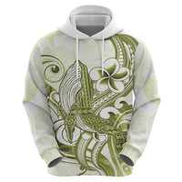 Lime Green Hawaii Zip Hoodie Humpback Whale Tattoo Polynesian Tribal Ocean Vibes