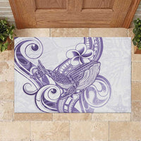 Purple Hawaii Rubber Doormat Humpback Whale Tattoo Polynesian Tribal Ocean Vibes
