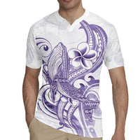 Purple Hawaii Rugby Jersey Humpback Whale Tattoo Polynesian Tribal Ocean Vibes