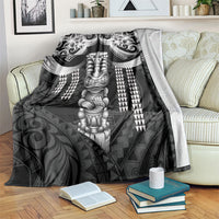 Tiki Drum Hawaii Blanket Hawaiian Kakau Tattoo Style