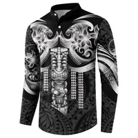 Tiki Drum Hawaii Button Sweatshirt Hawaiian Kakau Tattoo Style