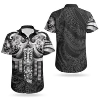 Tiki Drum Hawaii Couples Matching Short Sleeve Bodycon Dress and Hawaiian Shirt Hawaiian Kakau Tattoo Style