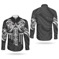 Tiki Drum Hawaii Couples Matching Tank Maxi Dress and Long Sleeve Button Shirt Hawaiian Kakau Tattoo Style