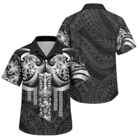 Tiki Drum Hawaii Family Matching Off Shoulder Maxi Dress and Hawaiian Shirt Hawaiian Kakau Tattoo Style