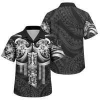 Tiki Drum Hawaii Family Matching Short Sleeve Bodycon Dress and Hawaiian Shirt Hawaiian Kakau Tattoo Style