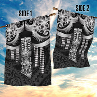 Tiki Drum Hawaii Garden Flag Hawaiian Kakau Tattoo Style