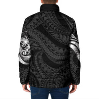 Tiki Drum Hawaii Padded Jacket Hawaiian Kakau Tattoo Style