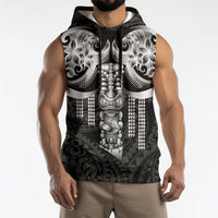 Tiki Drum Hawaii Sleeveless Hoodie Hawaiian Kakau Tattoo Style