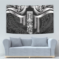 Tiki Drum Hawaii Tapestry Hawaiian Kakau Tattoo Style