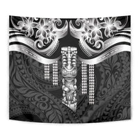 Tiki Drum Hawaii Tapestry Hawaiian Kakau Tattoo Style