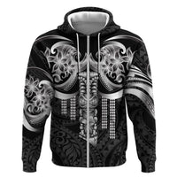 Tiki Drum Hawaii Zip Hoodie Hawaiian Kakau Tattoo Style