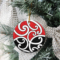 New Zealand Ceramic Ornament Maori Koru Tino Rangatiratanga Color - Polynesian Pride