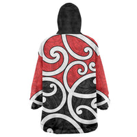 New Zealand Wearable Blanket Hoodie Maori Koru Tino Rangatiratanga Color - Polynesian Pride