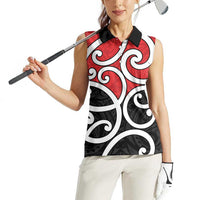 New Zealand Women Sleeveless Polo Shirt Maori Koru Tino Rangatiratanga Color - Polynesian Pride