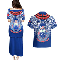 Samoa Rugby Couples Matching Puletasi Dress and Hawaiian Shirt 2023 Go Manu Samoa With Ula Fala Style LT14 - Polynesian Pride