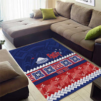 Personalised FAST Samoa Siapo Area Rug Teuila Flowers Samoan Pattern - Polynesian Pride