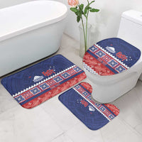 Personalised FAST Samoa Siapo Bathroom Set Teuila Flowers Samoan Pattern - Polynesian Pride