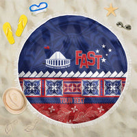 Personalised FAST Samoa Siapo Beach Blanket Teuila Flowers Samoan Pattern - Polynesian Pride