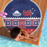 Personalised FAST Samoa Siapo Beach Blanket Teuila Flowers Samoan Pattern - Polynesian Pride