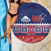 Personalised FAST Samoa Siapo Beach Blanket Teuila Flowers Samoan Pattern - Polynesian Pride