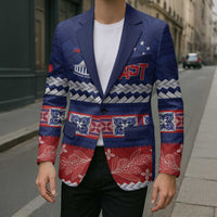 Personalised FAST Samoa Siapo Blazer Teuila Flowers Samoan Pattern - Polynesian Pride