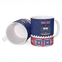 Personalised FAST Samoa Siapo Ceramic Mug Teuila Flowers Samoan Pattern - Polynesian Pride