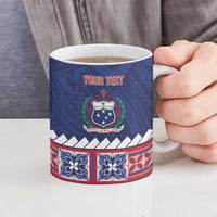 Personalised FAST Samoa Siapo Ceramic Mug Teuila Flowers Samoan Pattern - Polynesian Pride