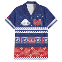 Personalised FAST Samoa Siapo Family Matching Off Shoulder Maxi Dress and Hawaiian Shirt Teuila Flowers Samoan Pattern - Polynesian Pride