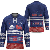 Personalised FAST Samoa Siapo Hockey Jersey Teuila Flowers Samoan Pattern - Polynesian Pride