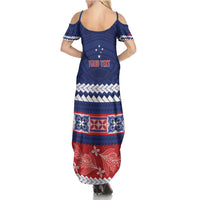 Personalised FAST Samoa Siapo Summer Maxi Dress Teuila Flowers Samoan Pattern - Polynesian Pride
