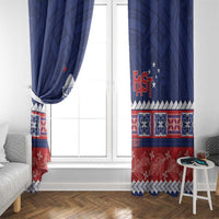 Personalised FAST Samoa Siapo Window Curtain Teuila Flowers Samoan Pattern - Polynesian Pride