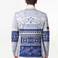 Personalised HRPP Samoa Siapo Blazer Teuila Flowers Samoan Pattern - Polynesian Pride