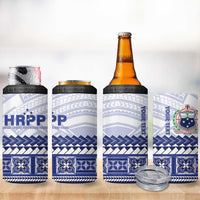 Personalised HRPP Samoa Siapo 4 in 1 Can Cooler Tumbler Teuila Flowers Samoan Pattern - Polynesian Pride