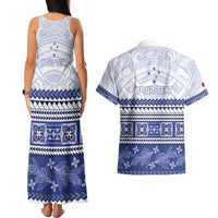 Personalised HRPP Samoa Siapo Couples Matching Tank Maxi Dress and Hawaiian Shirt Teuila Flowers Samoan Pattern - Polynesian Pride