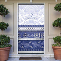 Personalised HRPP Samoa Siapo Door Cover Teuila Flowers Samoan Pattern - Polynesian Pride