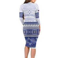 Personalised HRPP Samoa Siapo Family Matching Long Sleeve Bodycon Dress and Hawaiian Shirt Teuila Flowers Samoan Pattern - Polynesian Pride