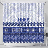 HRPP Samoa Siapo Shower Curtain Teuila Flowers Samoan Pattern - Polynesian Pride