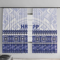 HRPP Samoa Siapo Window Curtain Teuila Flowers Samoan Pattern - Polynesian Pride