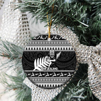 New Zealand Christmas Rugby Personalised Ceramic Ornament Meri Kirihimete All Black Maori - Polynesian Pride
